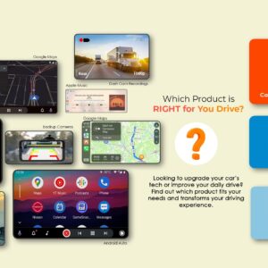 Rexing Multimedia Receiver | Wireless Apple CarPlay & Android Auto | HD Touchscreen & Backup Camera