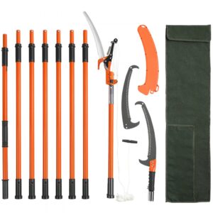 VEVOR 7.3-27 ft Extendable Pole Saw & Tree Pruner – Lightweight Fiberglass