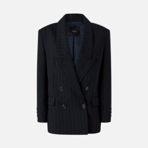 Double-breasted pinstriped wool blazer 10%OFF