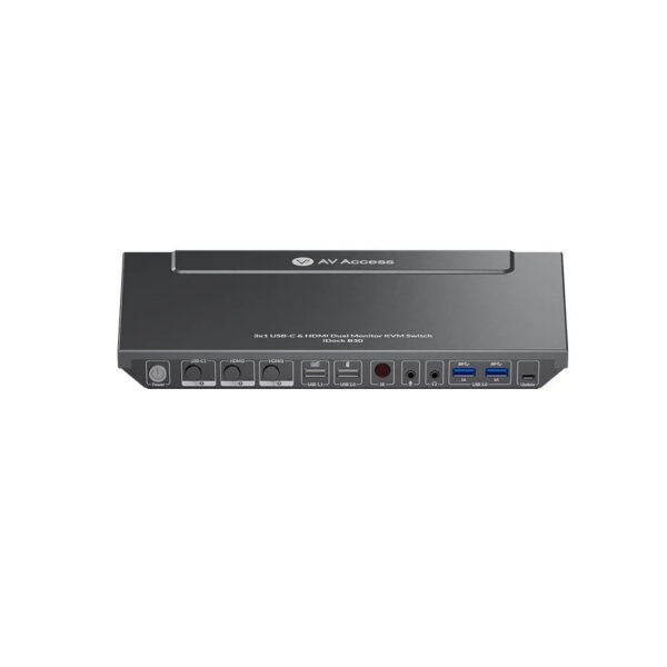 iDock B30 USB-C KVM Switch Docking Station, 3-Port with HDMI for Dual Monitor, 65W Power Delivery & Ethernet Port for Laptop